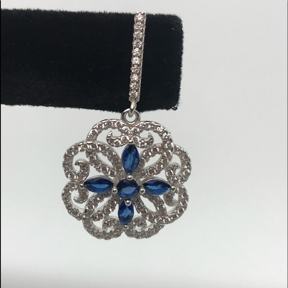 925 sterling silver elegant dangle earrings ✨ NWOT - Picture 5 of 10